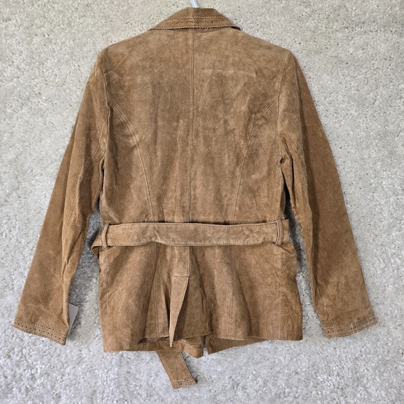 Wilsons Women’s Suede Leather Jacket Brown Belted Size Medium Western Cowgirl - Picture 10 of 16